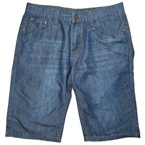 Jeep WOLFTOOTH Mens Denim Cargo Shorts Blue‎ Casual Outdoor Size 33